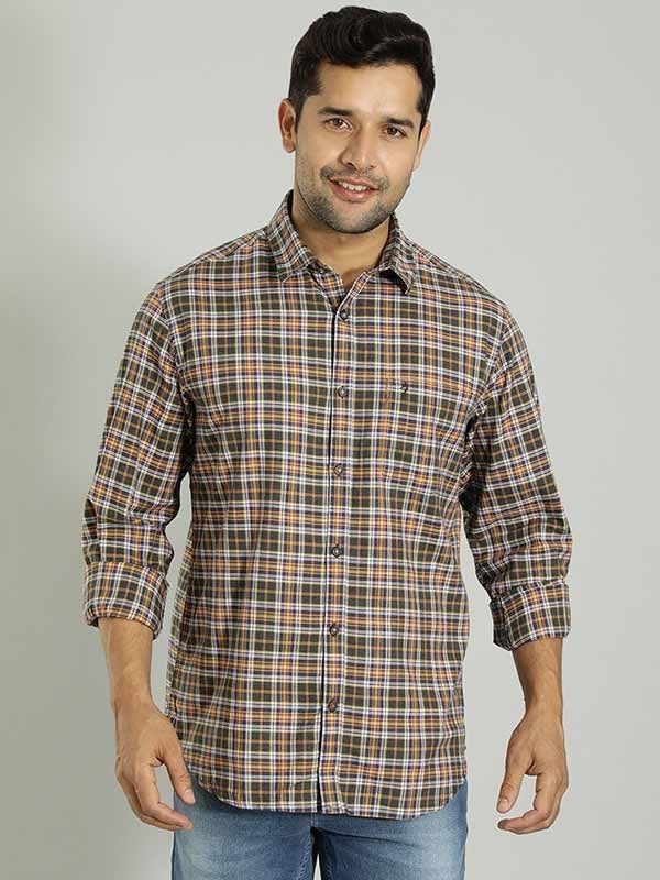 Indian Terrain Men's Slim Fit Full Sleeve Checkered Multicolor Shirt